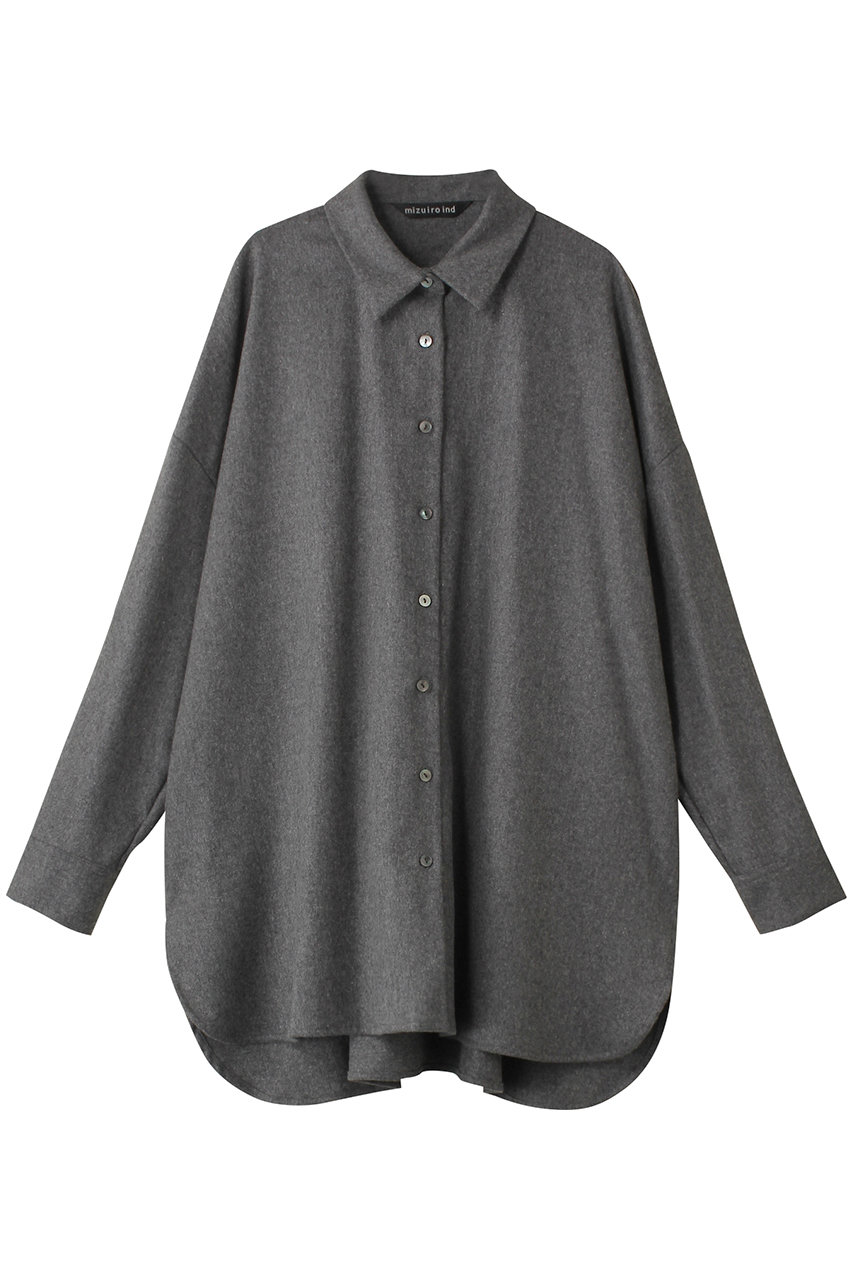 ミズイロインド/mizuiro indのwide shirt tunic チュニック(grayC/4-230035)