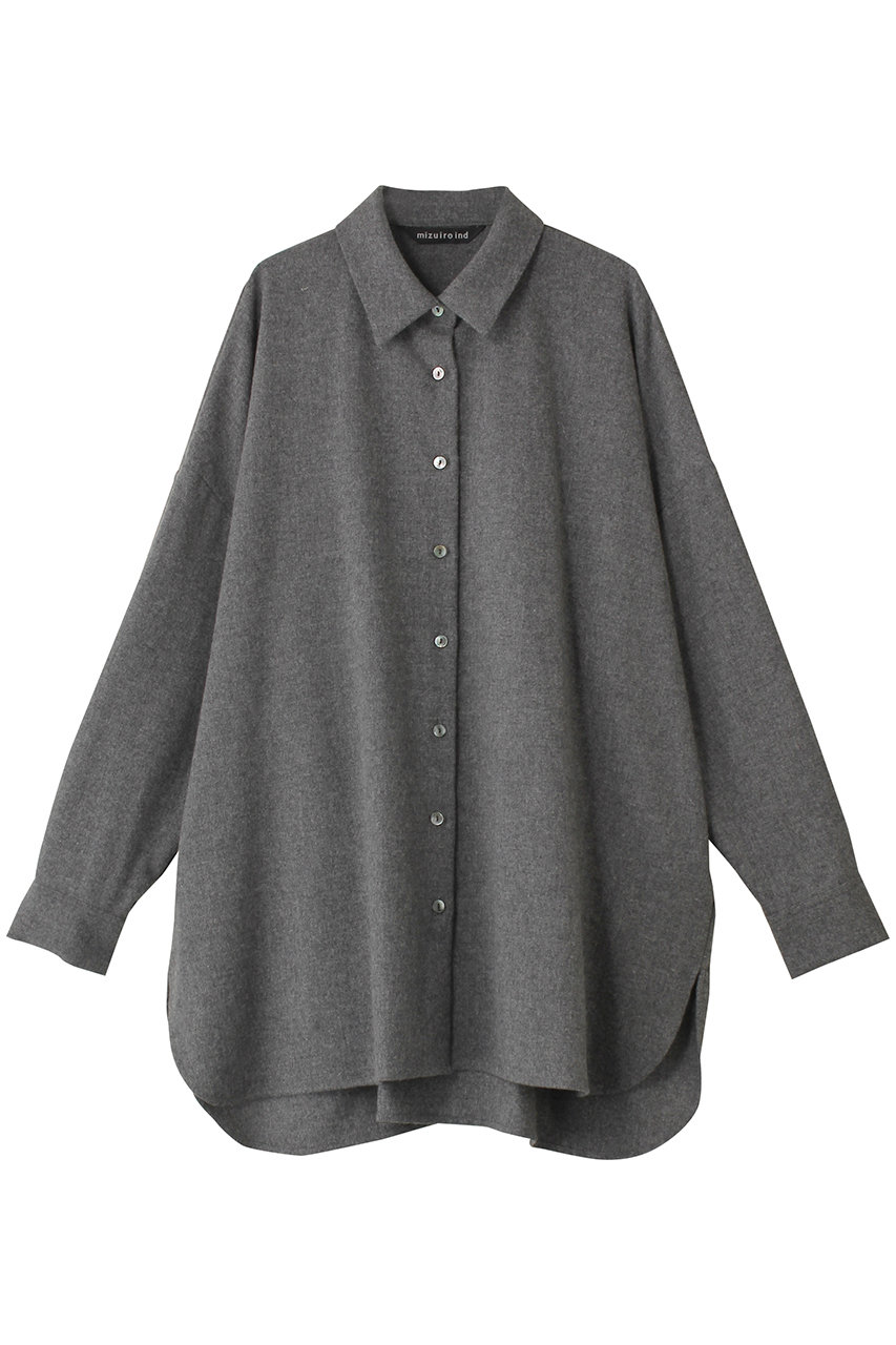 mizuiro ind wide shirt tunic チュニック (gray, F) ミズイロインド ELLE SHOP mizuiro ind wide shirt tunic チュニック (gray, F) ミズイロインド ELLE SHOP
