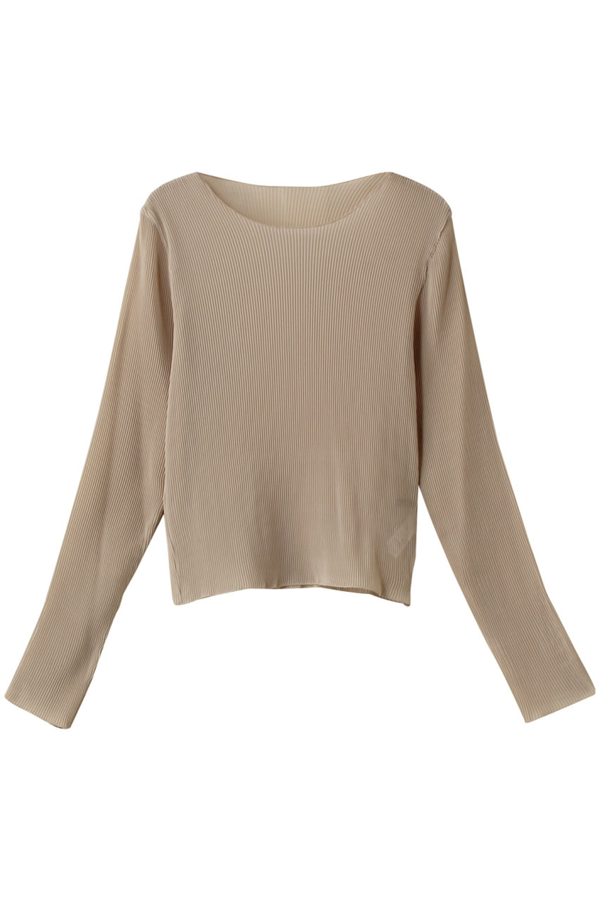 ミズイロインド/mizuiro indのpleats crew neck P/O プルオーバー(beige/4-230036)