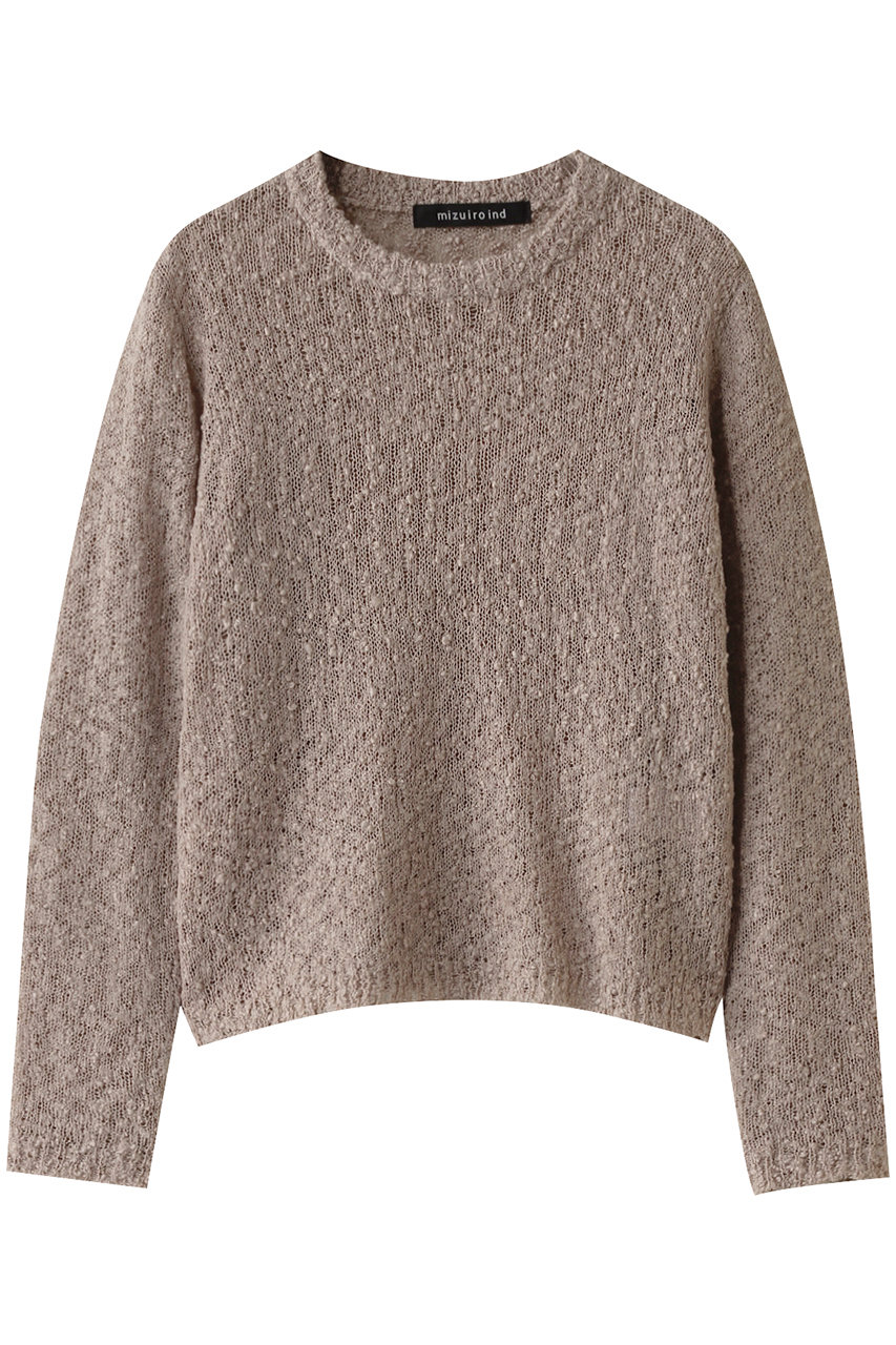 ミズイロインド/mizuiro indのslub yarn crew neck P/O プルオーバー(beige/4-220056)