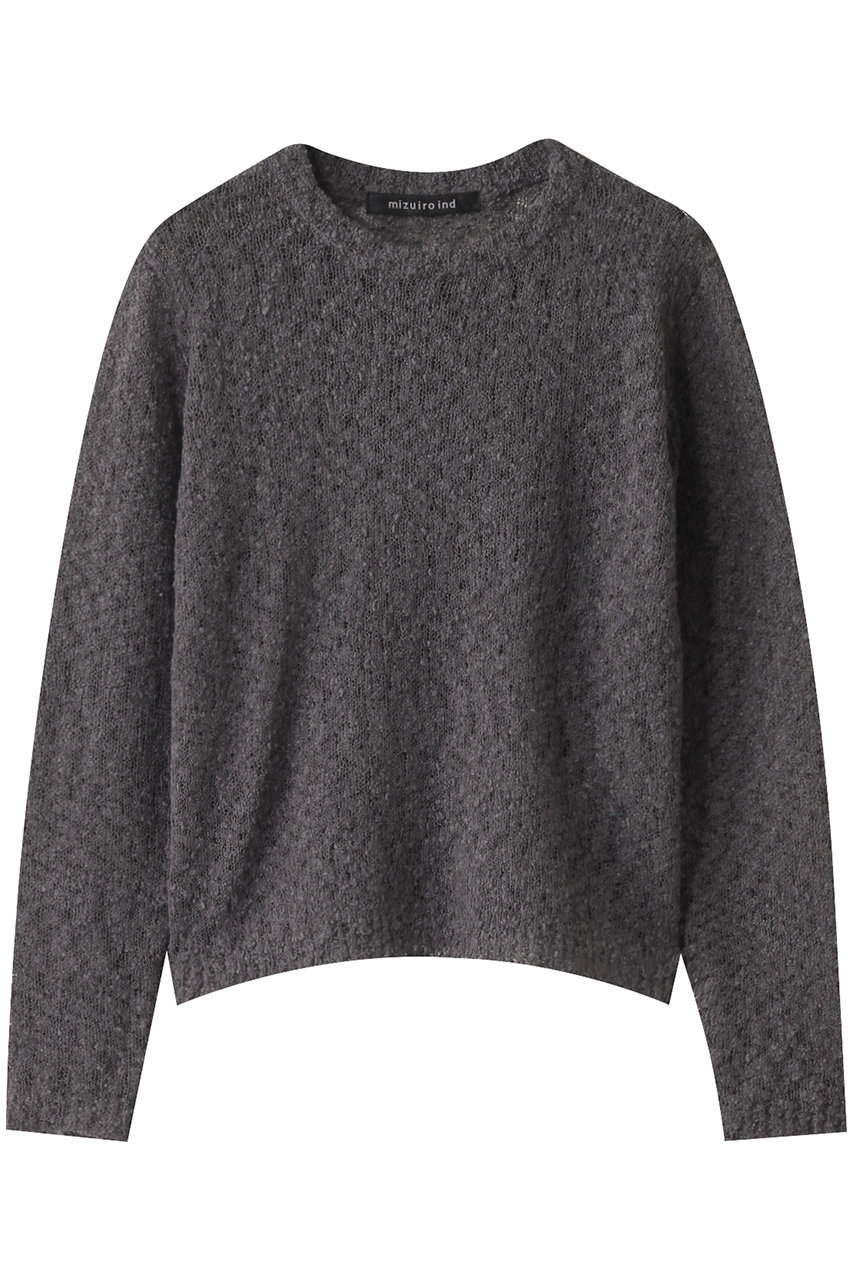 ミズイロインド/mizuiro indのslub yarn crew neck P/O プルオーバー(gray/4-220056)