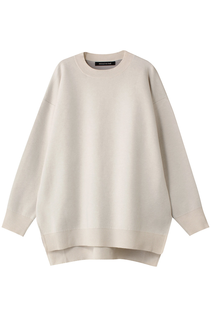 ミズイロインド/mizuiro indのcrew neck wide tunic チュニック(ivory/4-220066)