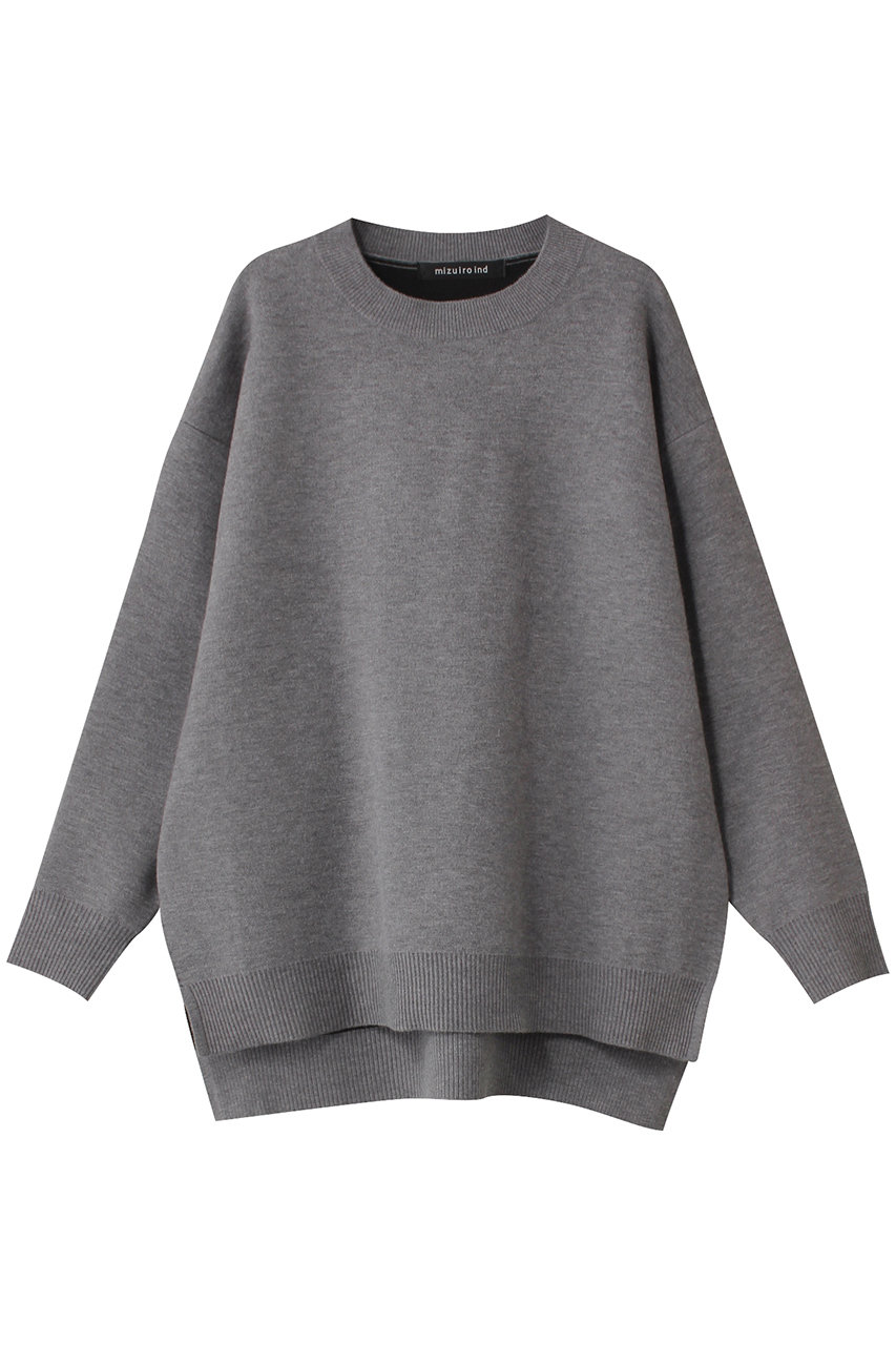 ミズイロインド/mizuiro indのcrew neck wide tunic チュニック(gray/4-220066)