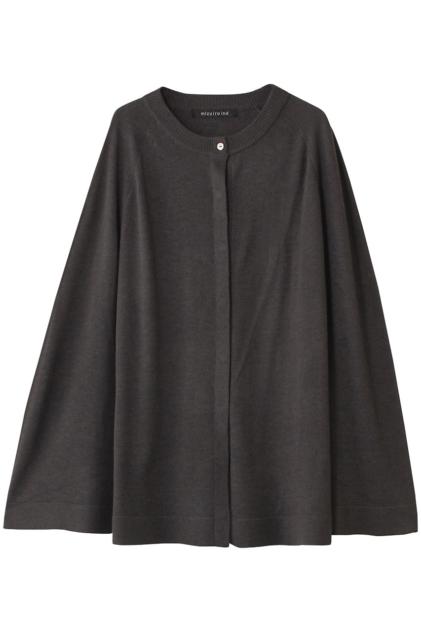 ミズイロインド/mizuiro indのhigh gauge cape tunic C/D カーディガン(c.gray/4-220070)