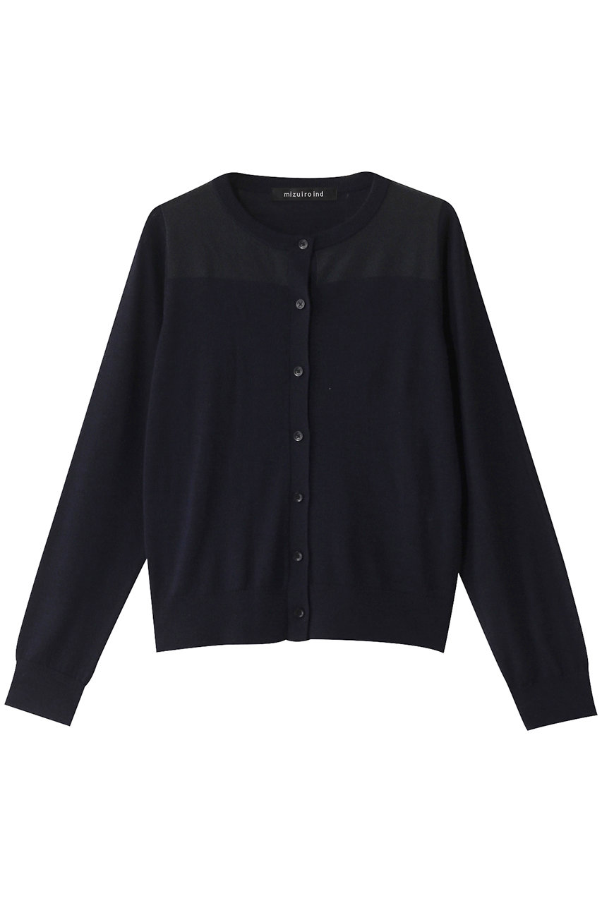 ミズイロインド/mizuiro indのsheer york C/D カーディガン(navy/4-220063)