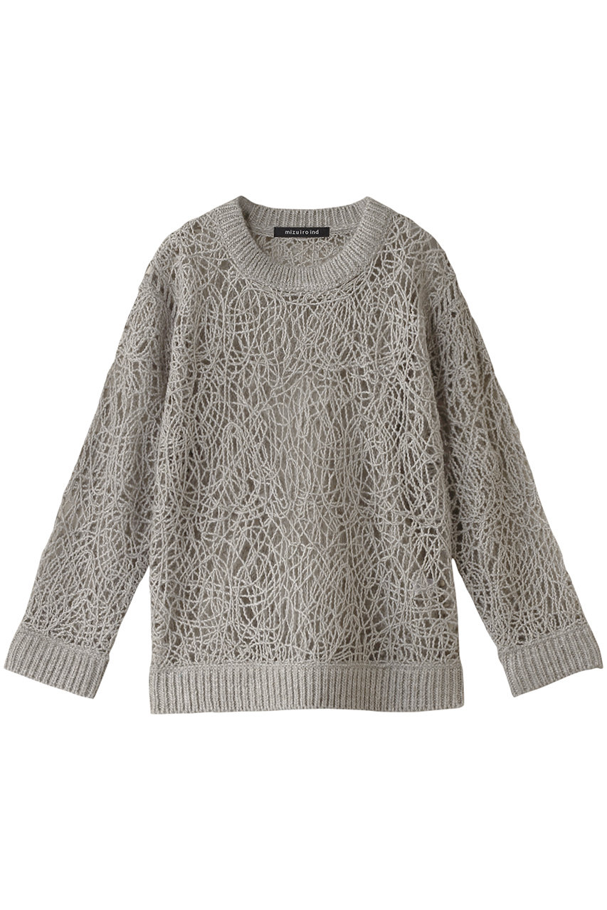 ミズイロインド/mizuiro indのwave yarn crew neck P/O プルオーバー(kinari/4-220059)