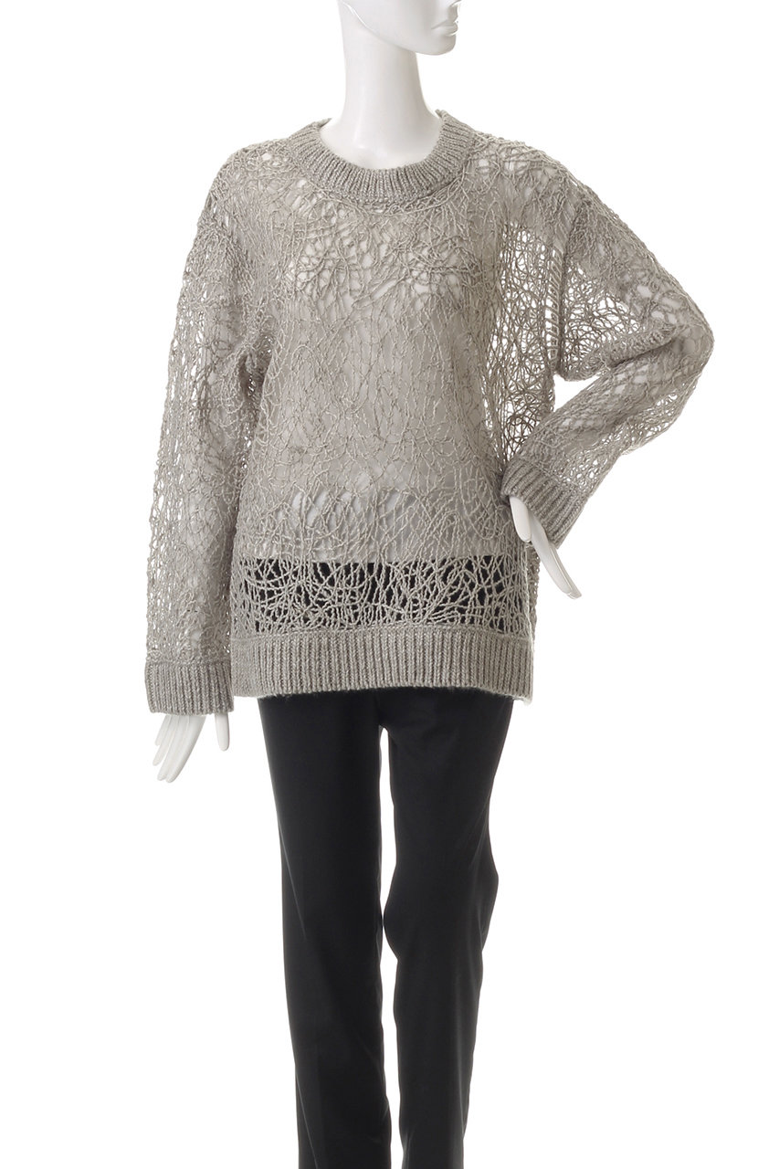 ミズイロインド 24AW ウェーブヤーンクルーネックプルオーバー セーター mizuiro ind(ミズイロインド)｜wave yarn crew neck P/O プルオーバー