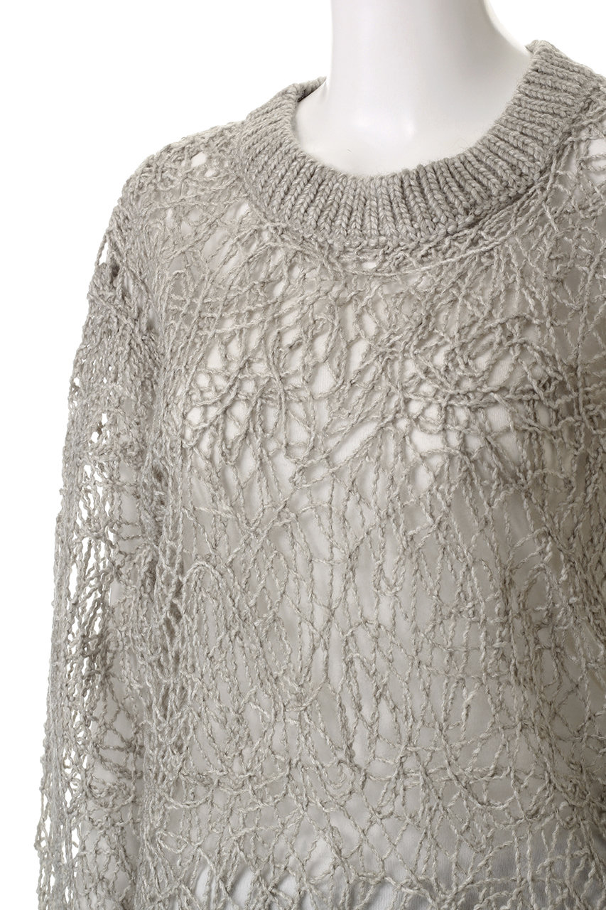 ミズイロインド 24AW ウェーブヤーンクルーネックプルオーバー セーター mizuiro ind(ミズイロインド)｜wave yarn crew neck P/O プルオーバー