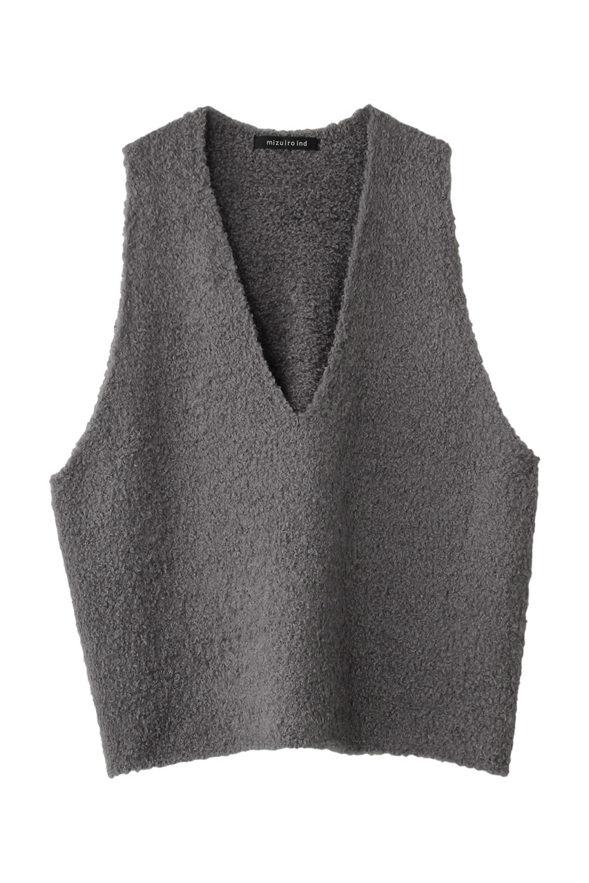 ミズイロインド/mizuiro indのhairy yarn wide vest ベスト(gray/3-220061A)