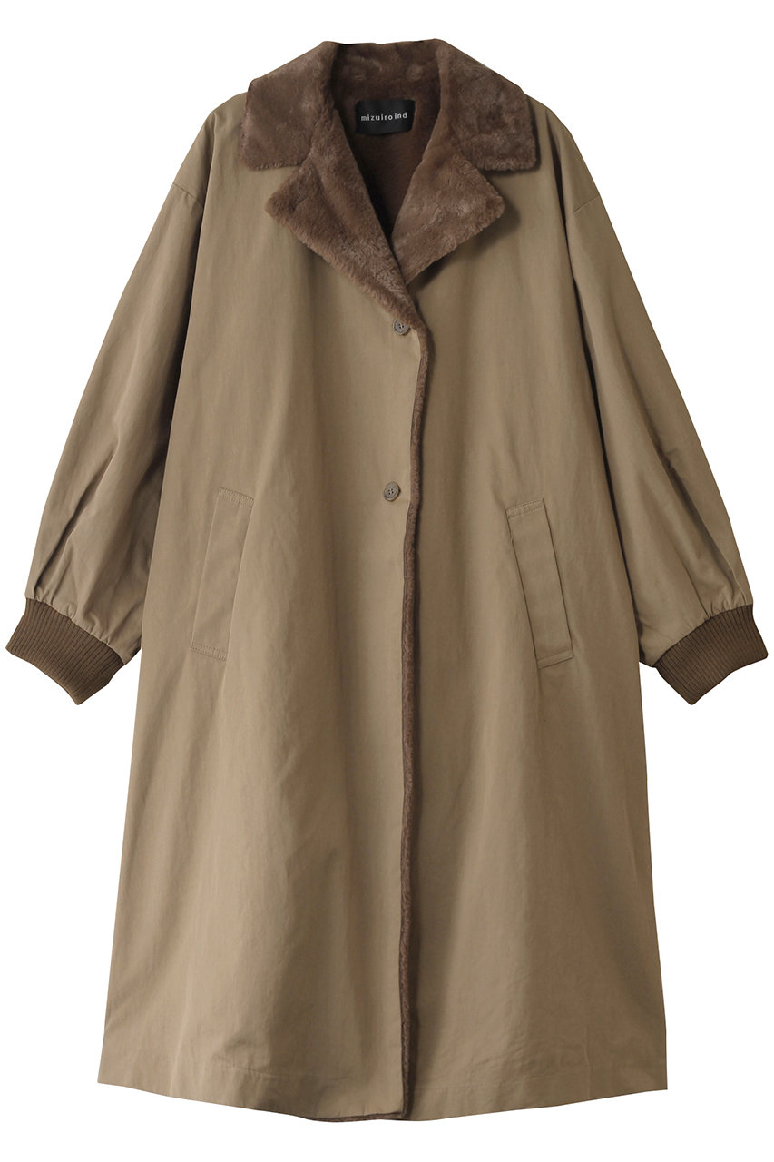 ミズイロインド/mizuiro indのback boa coat コート(beige/4-270027)