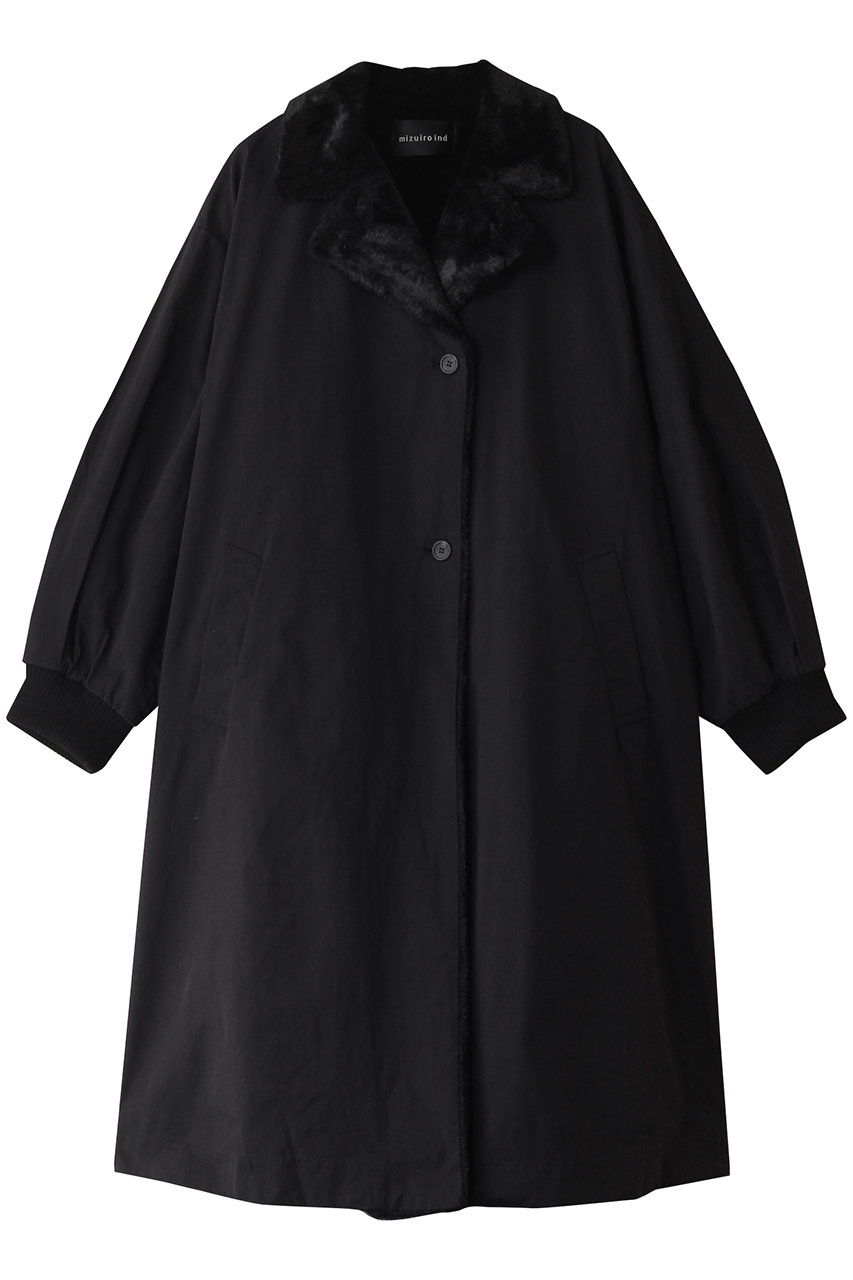 ミズイロインド/mizuiro indのback boa coat コート(black/4-270027)