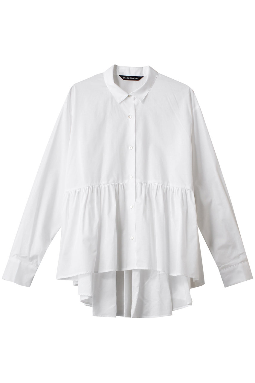mizuiro ind waist gather shirt シャツ (off white, F) ミズイロインド ELLE SHOP mizuiro ind waist gather shirt シャツ (off white, F) ミズイロインド ELLE SHOP