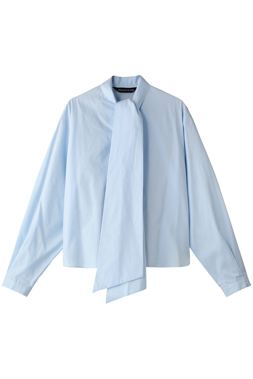 ミズイロインド/mizuiro indのlong tie collar shirt シャツ(l.blue/4-230051)