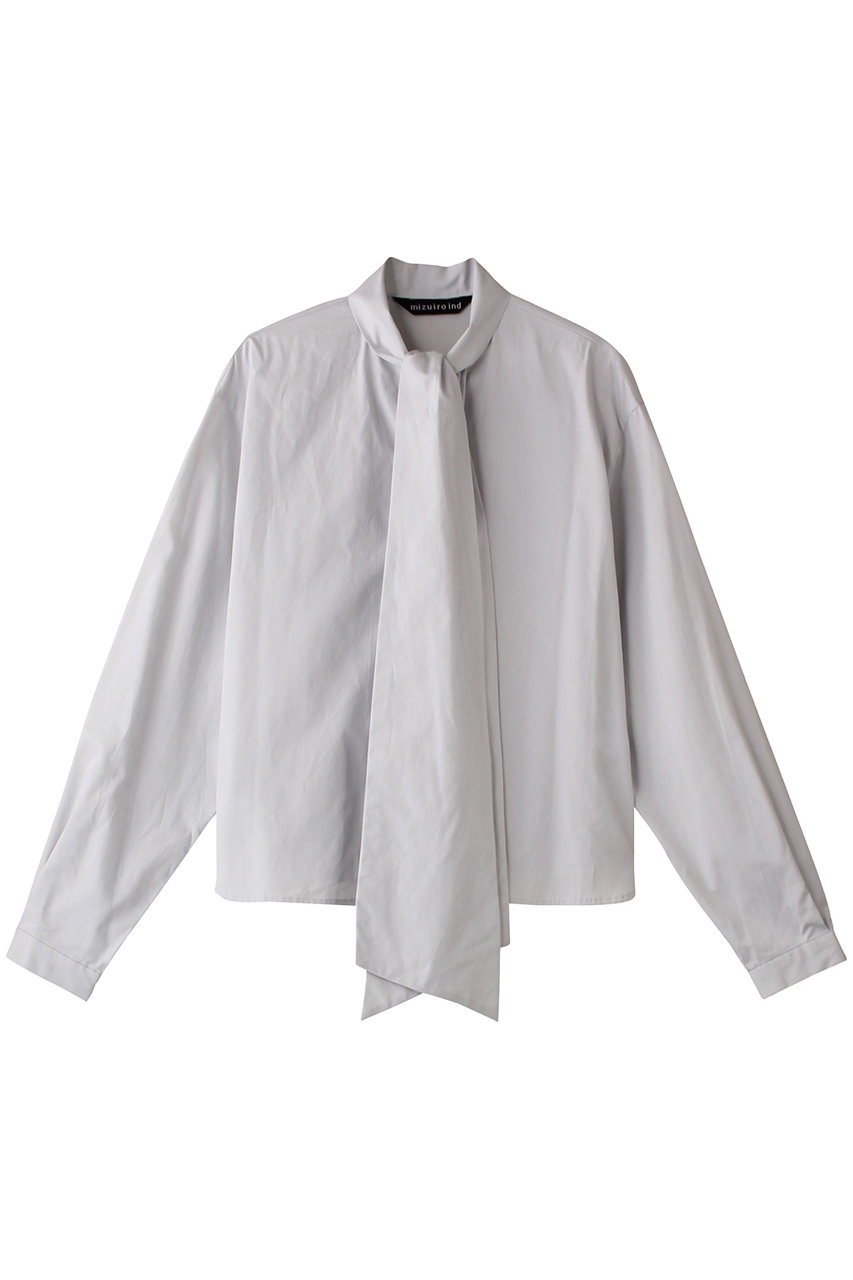 ミズイロインド/mizuiro indのlong tie collar shirt シャツ(l.gray/4-230051)