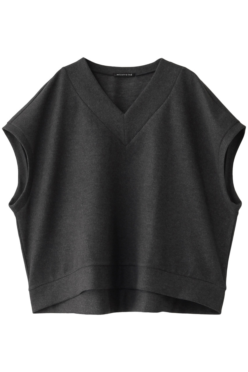 ミズイロインド/mizuiro indのV neck wide vest ベスト(グレー/4-210027)