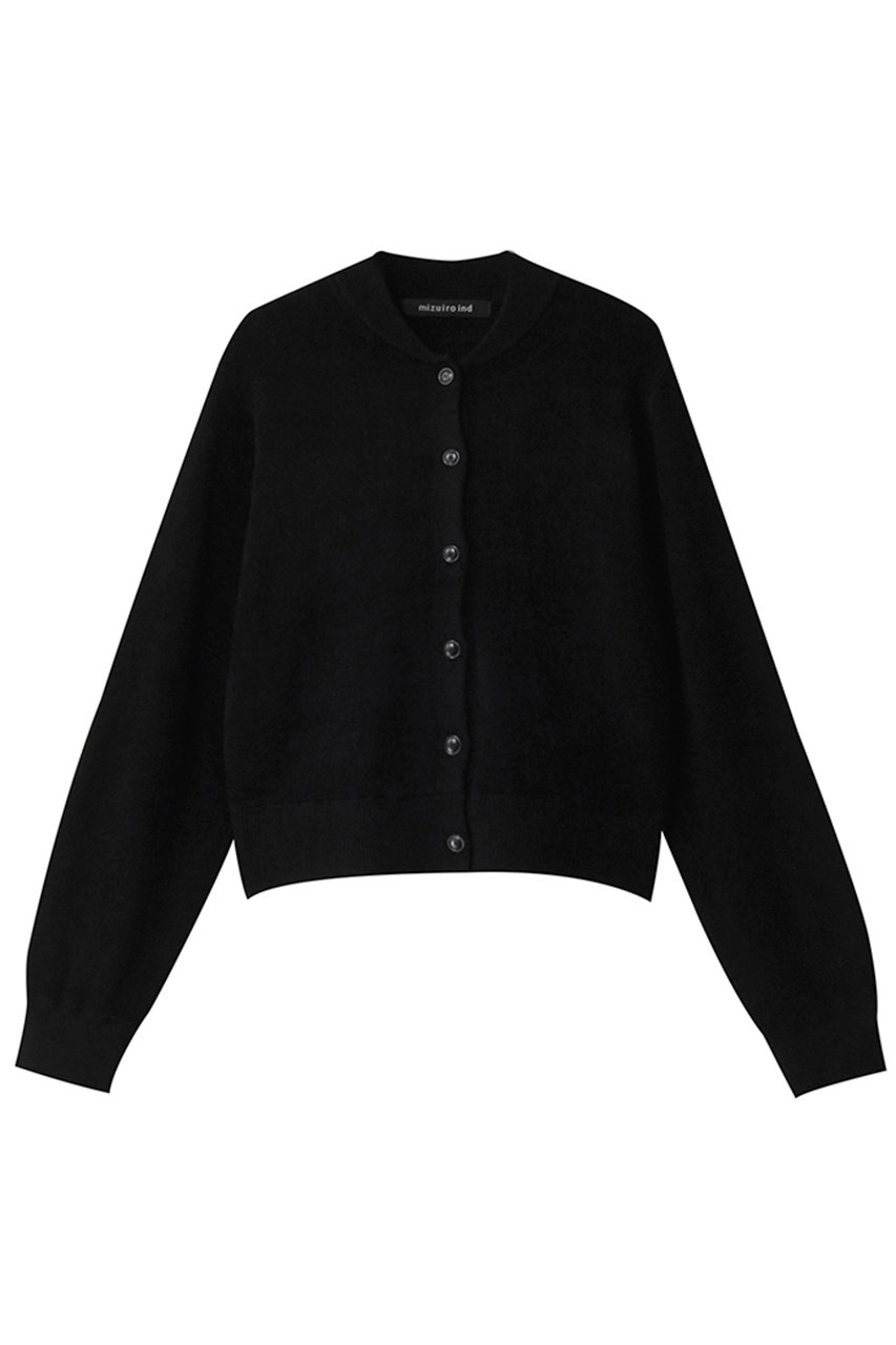 ミズイロインド/mizuiro indのmole yarn blouson like C/D カーディガン(black/4-220084)