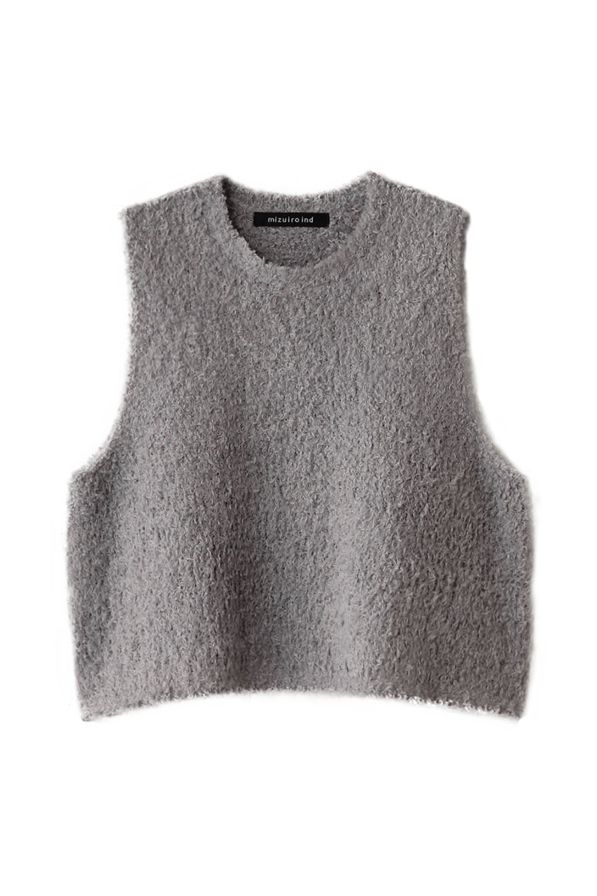 ミズイロインド/mizuiro indのhairy yarn short vest ベスト(gray/4-220086)