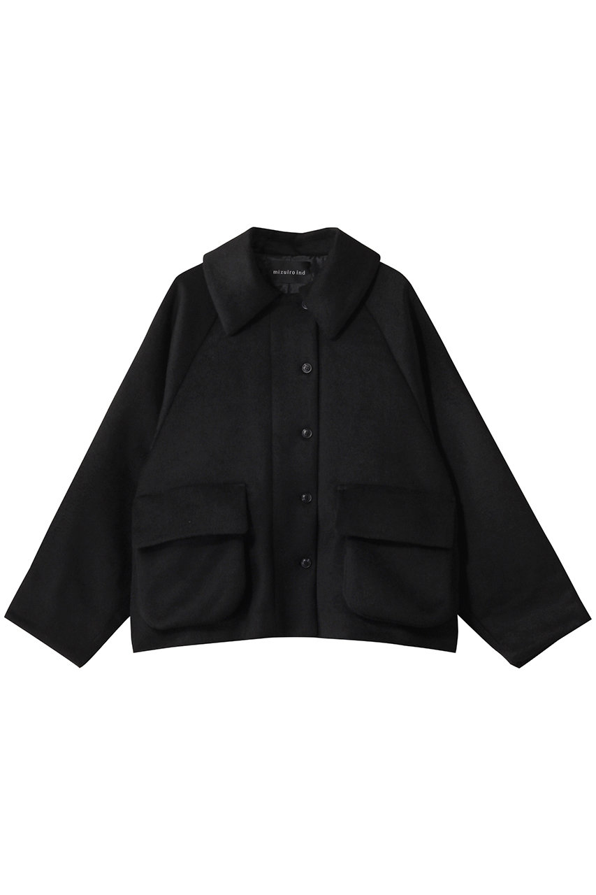 ミズイロインド/mizuiro indのwool raglan JK ジャケット(black/4-270029)