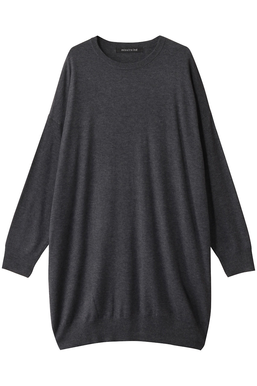 mizuiro ind crew neck wide tunic チュニック (c.gray, F) ミズイロインド ELLE SHOP mizuiro ind crew neck wide tunic チュニック (c.gray, F) ミズイロインド ELLE SHOP
