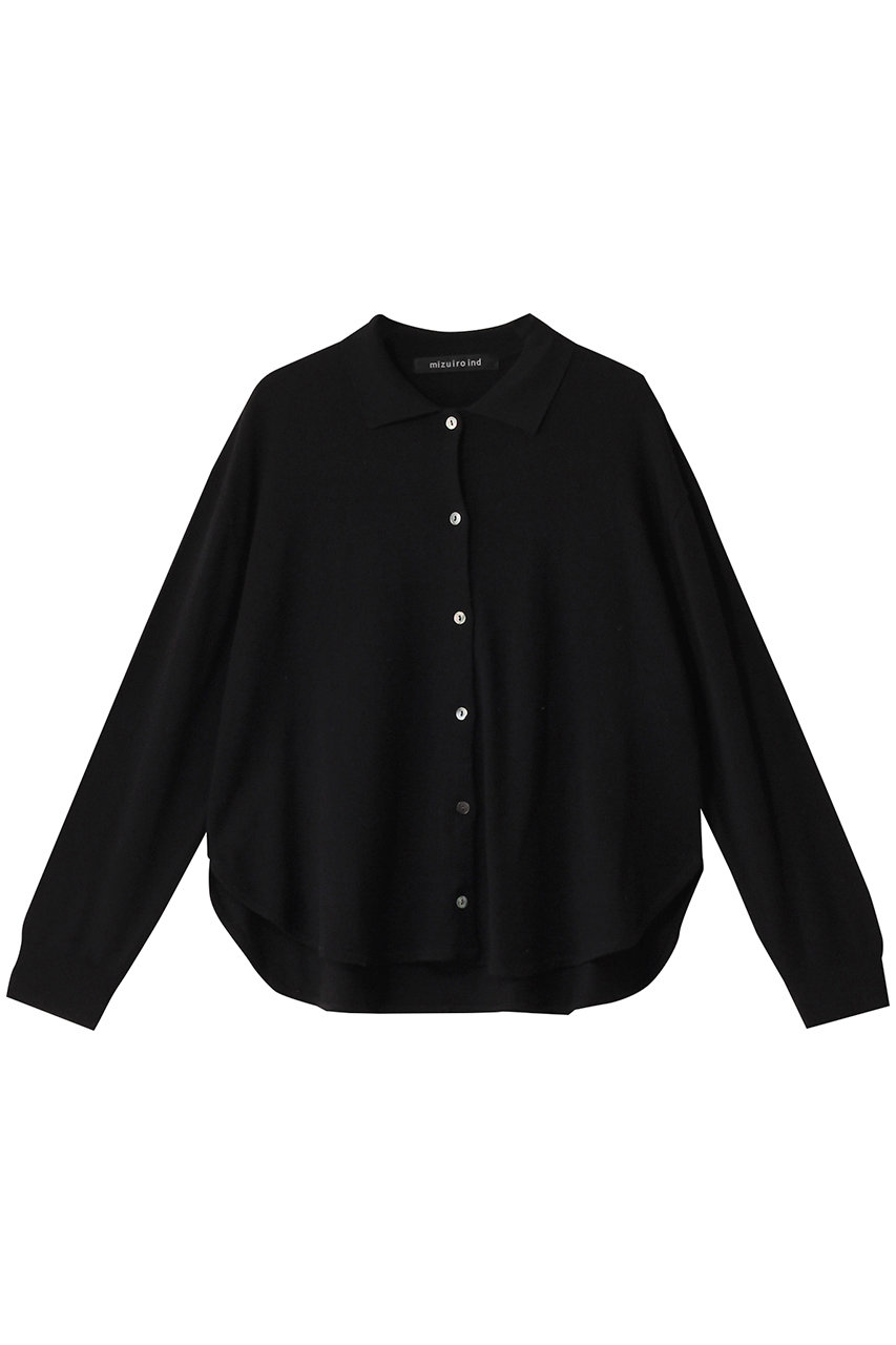 ミズイロインド/mizuiro indのshirt like C/D カーディガン(black/4-220081)