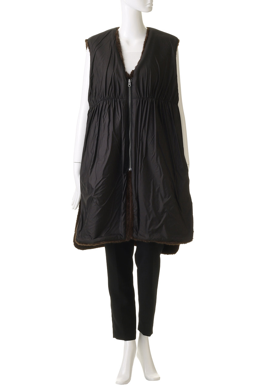 mizuiro ind(ミズイロインド)｜fur boa reversible long vest ベスト