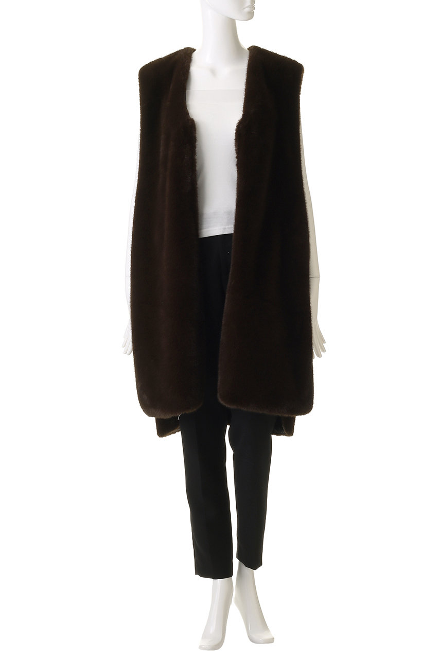 mizuiro ind(ミズイロインド)｜fur boa reversible long vest ベスト