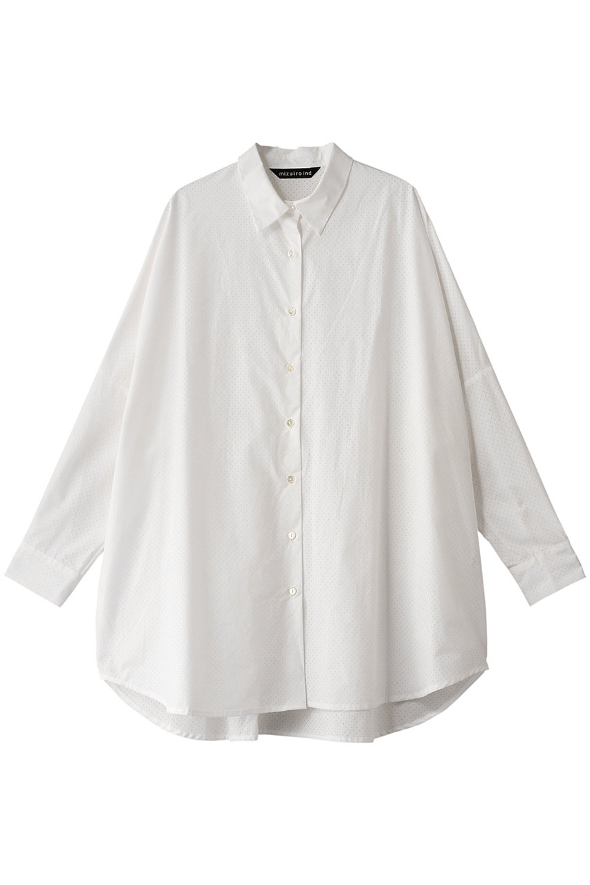 ミズイロインド/mizuiro indのperforated wide shirt シャツ(オフホワイト/1-230072)