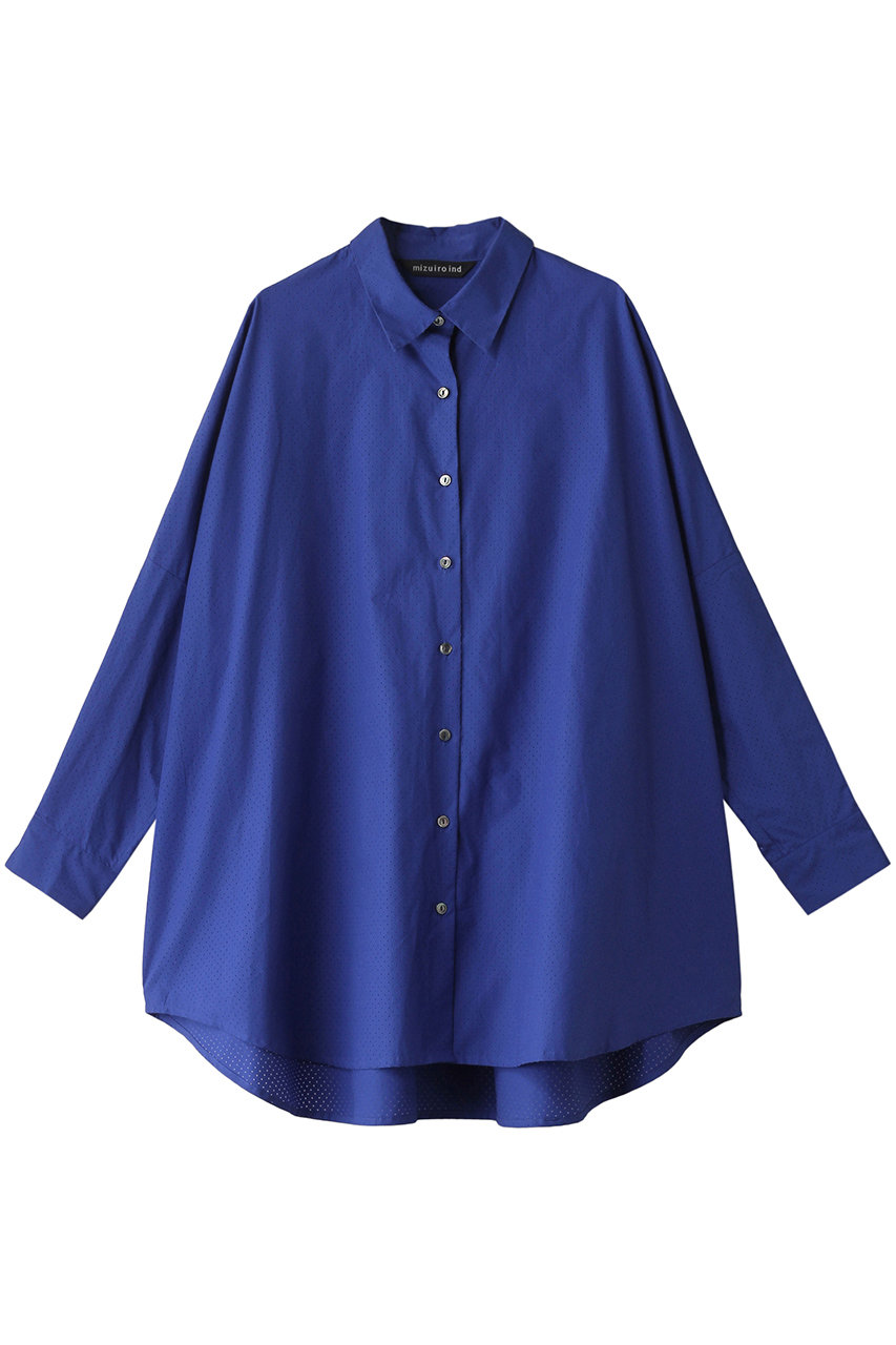 ミズイロインド/mizuiro indのperforated wide shirt シャツ(ブルー/1-230072)