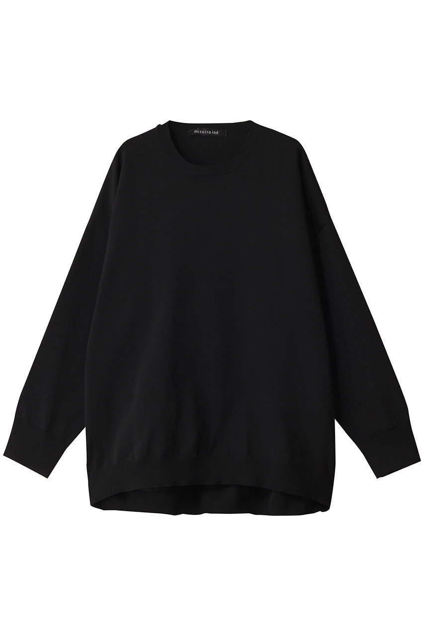 ミズイロインド/mizuiro indのcrew neck P/O プルオーバー(black/1-220041)