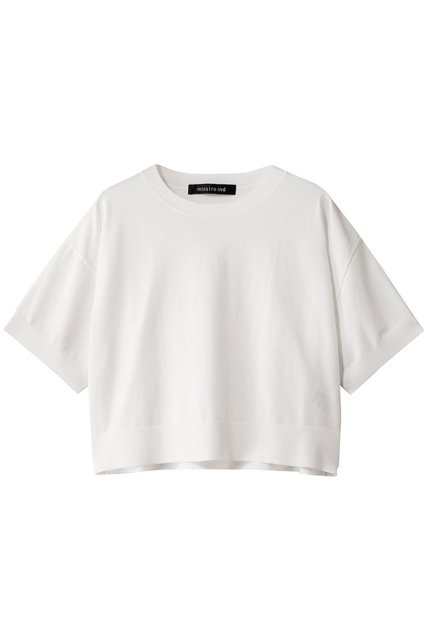 ミズイロインド/mizuiro indのcrew neck half slv P/O プルオーバー(off white/1-220039)