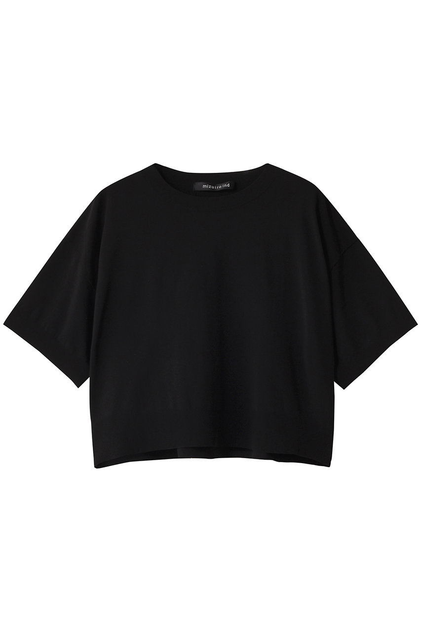 ミズイロインド/mizuiro indのcrew neck half slv P/O プルオーバー(black/1-220039)