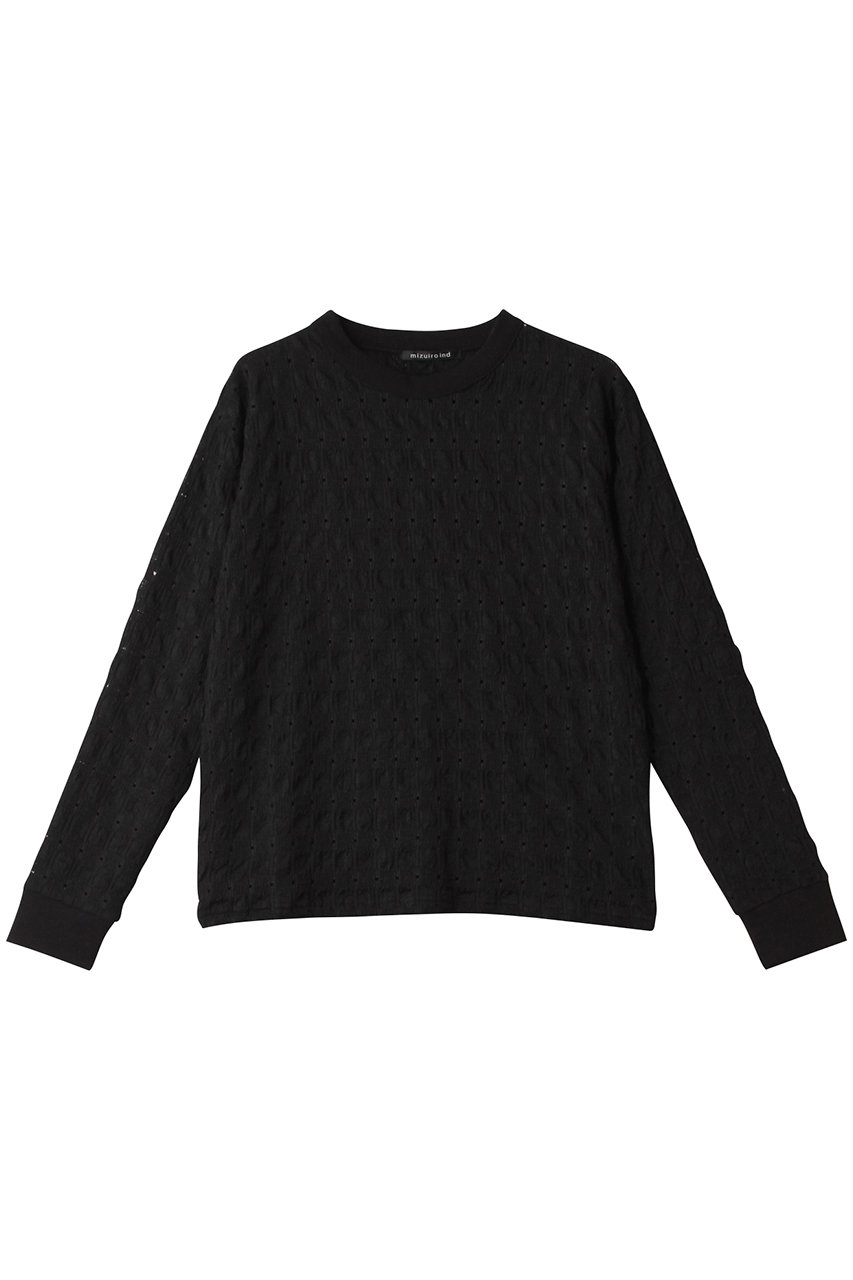 ミズイロインド/mizuiro indのsheer  pattern long T Tシャツ(black/1-210045)