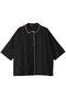 blanket stitch wide shirt シャツ ミズイロインド/mizuiro ind black