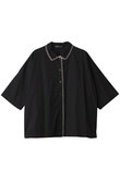 blanket stitch wide shirt シャツ