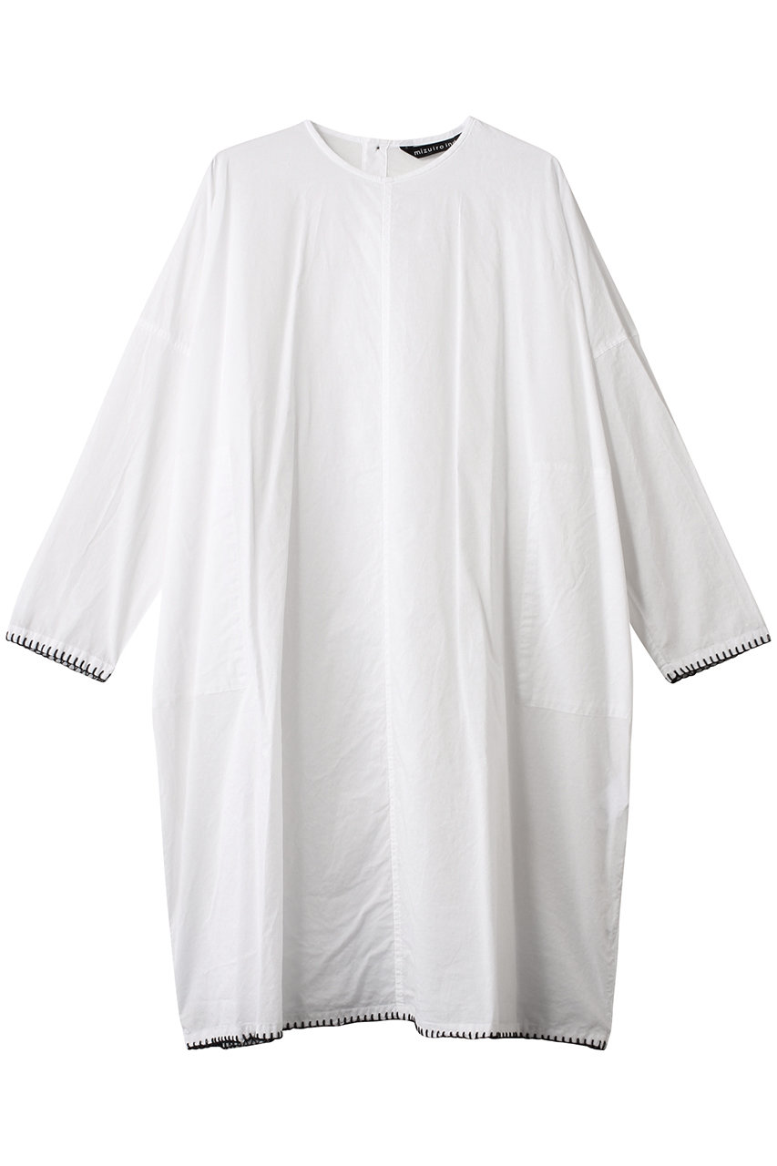 mizuiro ind blanket stitch wide OP ワンピース (off white, F) ミズイロインド ELLE SHOP mizuiro ind blanket stitch wide OP ワンピース (off white, F) ミズイロインド ELLE SHOP