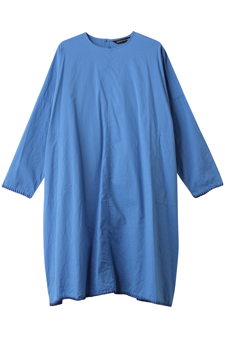 mizuiro ind blanket stitch wide OP ワンピース (blue, F) ミズイロインド ELLE SHOP mizuiro ind blanket stitch wide OP ワンピース (blue, F) ミズイロインド ELLE SHOP