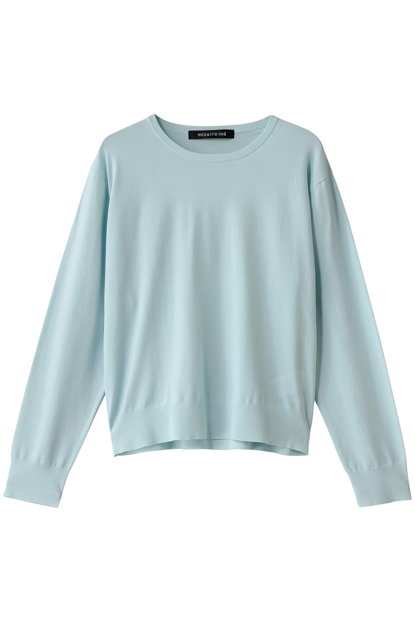 ミズイロインド/mizuiro indのcrew neck long slv P/O プルオーバー(l.blue/1-220038)