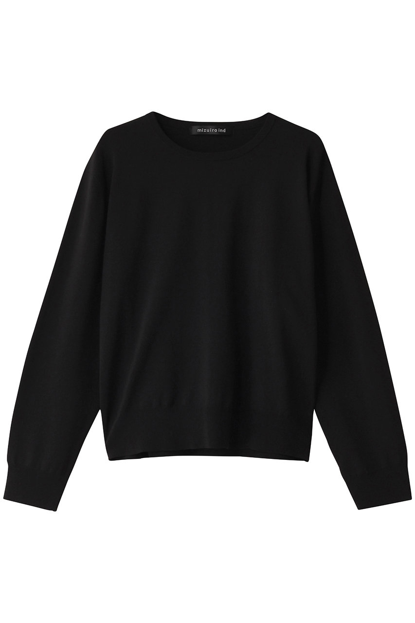 ミズイロインド/mizuiro indのcrew neck long slv P/O プルオーバー(black/1-220038)