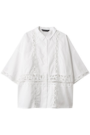 ミズイロインド/mizuiro indのbatten lace wide shirt シャツ(110400/110403)