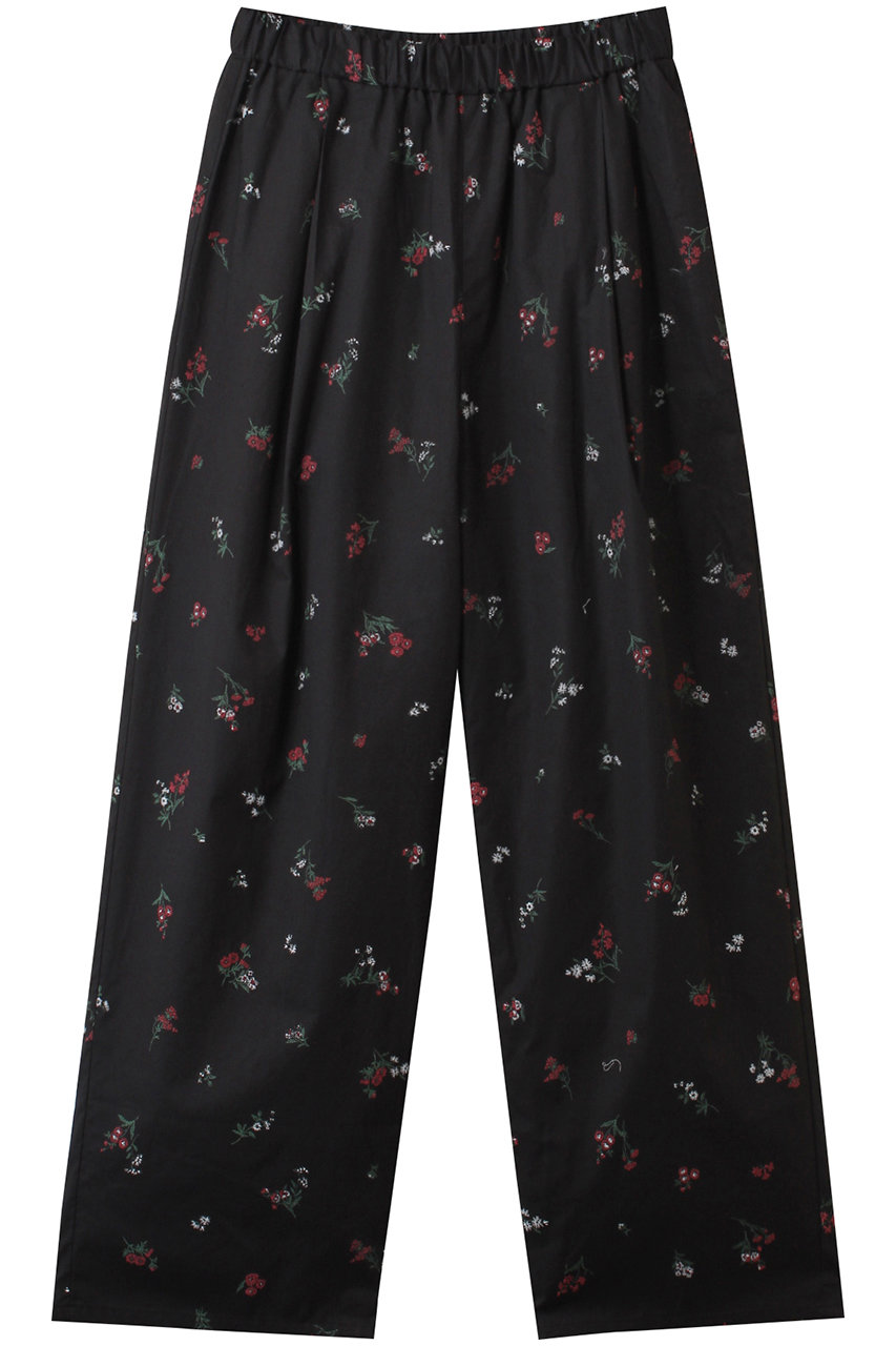 ミズイロインド/mizuiro indのsmall flower print PT パンツ(black/1-260053)