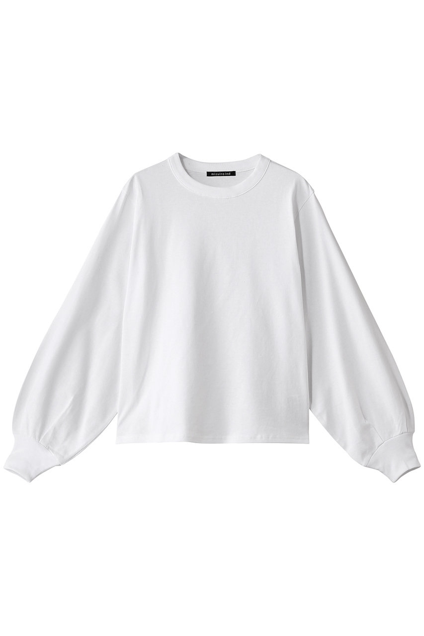 ミズイロインド/mizuiro indのpuff slv long T Tシャツ(white/1-210069)