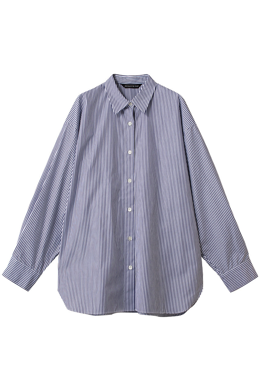 ミズイロインド/mizuiro indのpatterned mens like wide shirt シャツ(navy/1-230122)