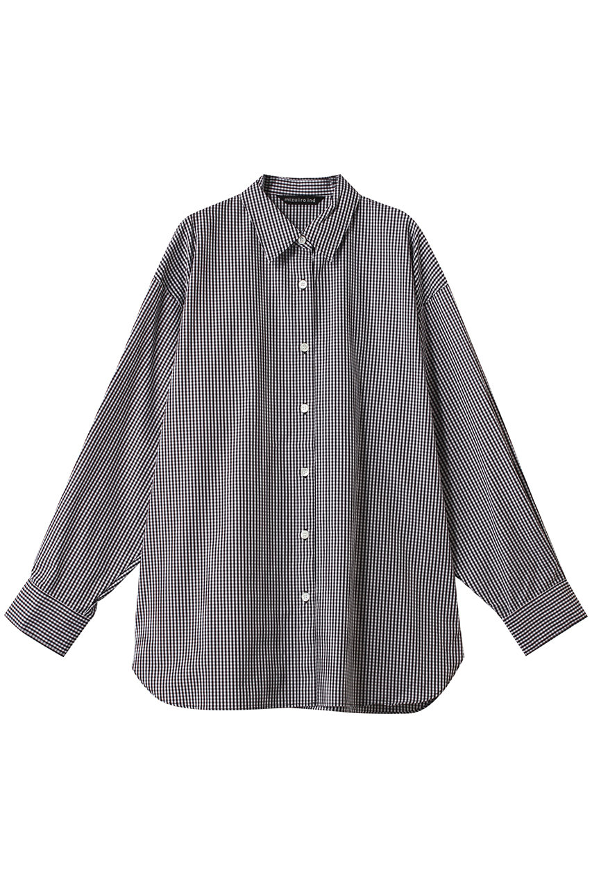 ミズイロインド/mizuiro indのpatterned mens like wide shirt シャツ(black/1-230122)