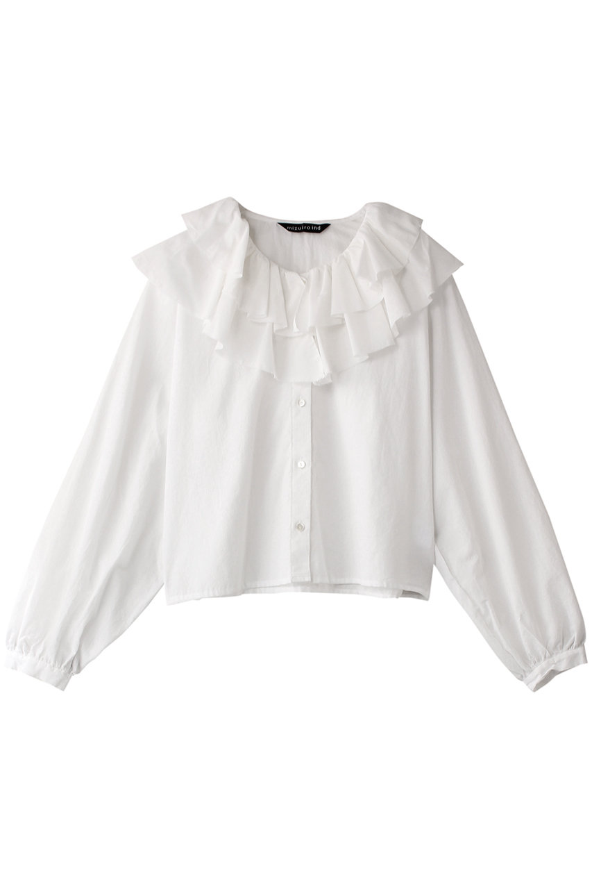 ミズイロインド/mizuiro indのdouble frill collars shirt シャツ(off white/1-230106)