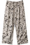 rayon linen print easy PT パンツ ミズイロインド/mizuiro ind black