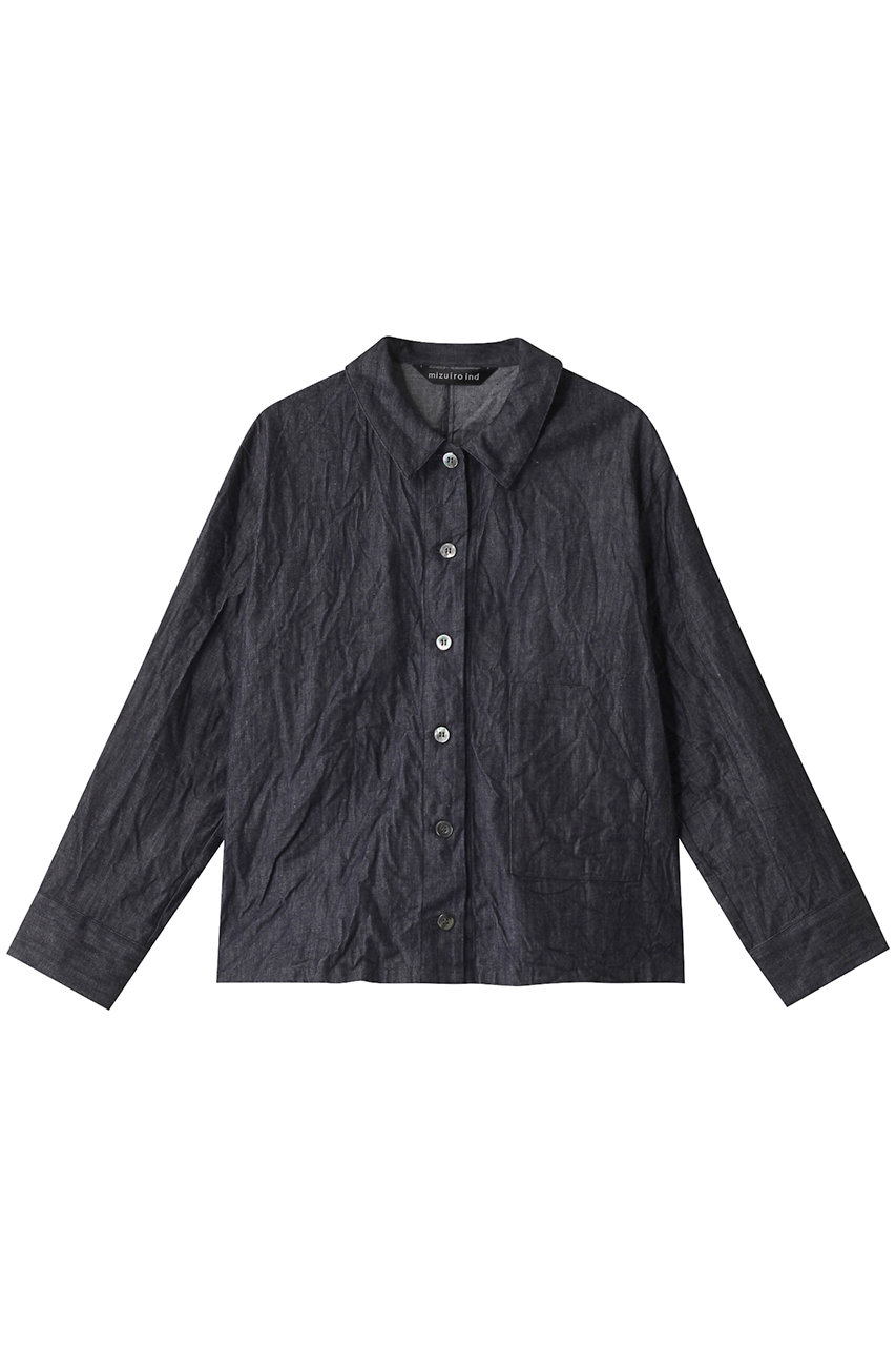 ミズイロインド/mizuiro indのdenim compact shirt シャツ(navy/1-230121)