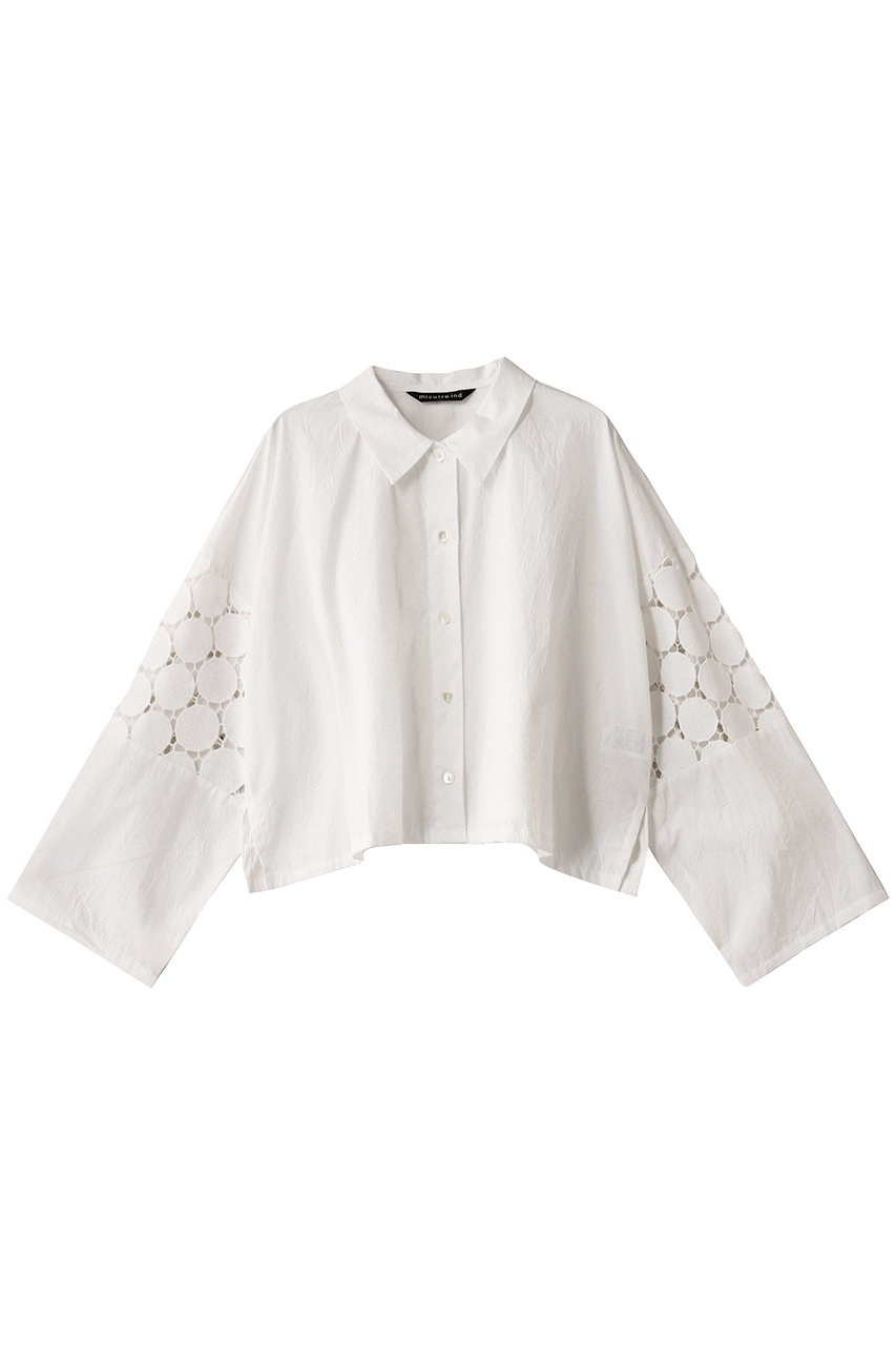 ミズイロインド/mizuiro indのlace mix box shirt シャツ(off white/1-230102)