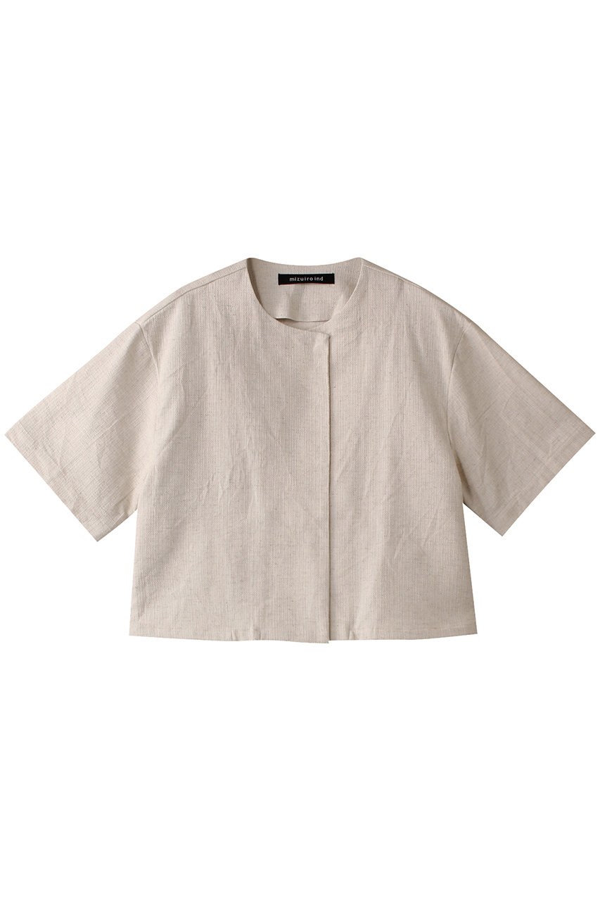 ミズイロインド/mizuiro indのcrew neck short C/D カーディガン(kinari/1-230111)