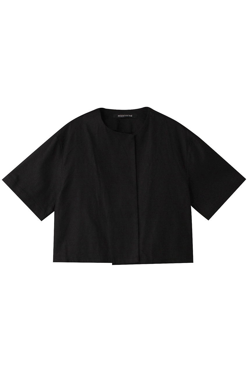 ミズイロインド/mizuiro indのcrew neck short C/D カーディガン(black/1-230111)