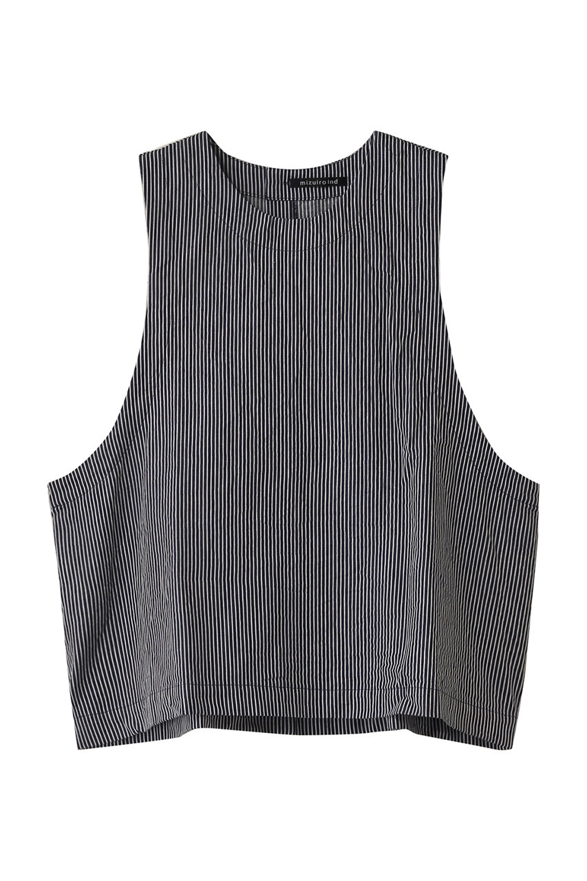 ミズイロインド/mizuiro indのhickory crew neck short vest ベスト(navy/1-230112)